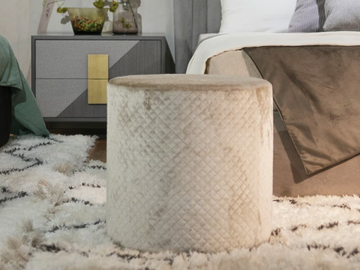 Round pouf - Upholstered round fabric pouf by CASA +39 - view 2